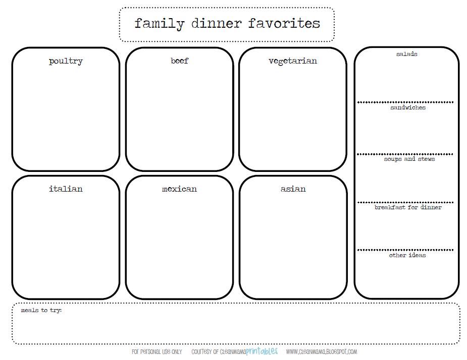 printable weekly menu planner. free menu planning sheets the