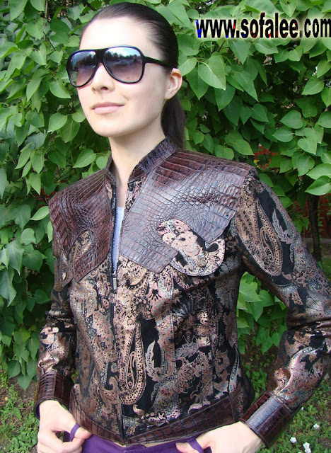 Exclusive womens jacket of crocodile