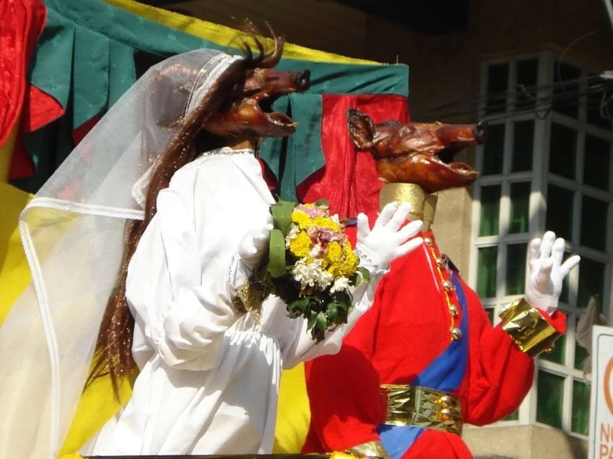 Lechon dressed as a royal couple during the La Loma Lechon Festival