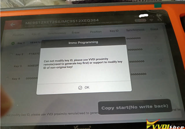 Xhorse VVDI Key Tool Plus Cannot Modify JLR Key ID?