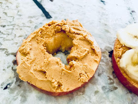 Weight Watchers vegan breakfast apple slice and peanut butter