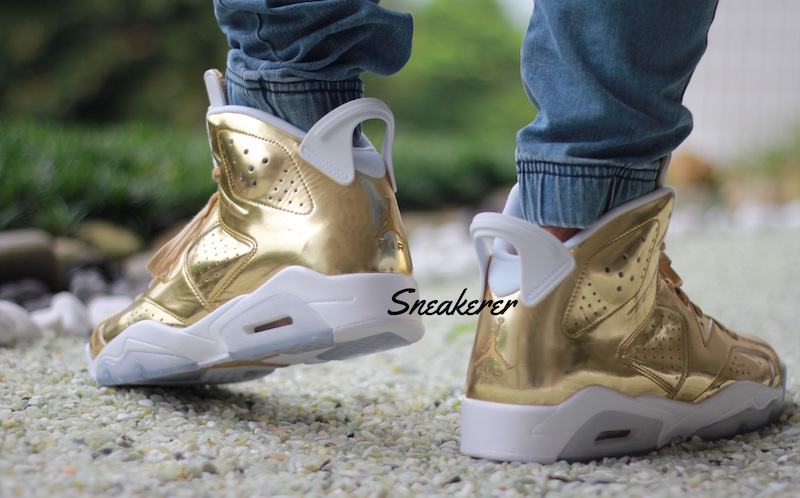 Gold Air Jordan 6 Pinnacle On Feet 854271-730