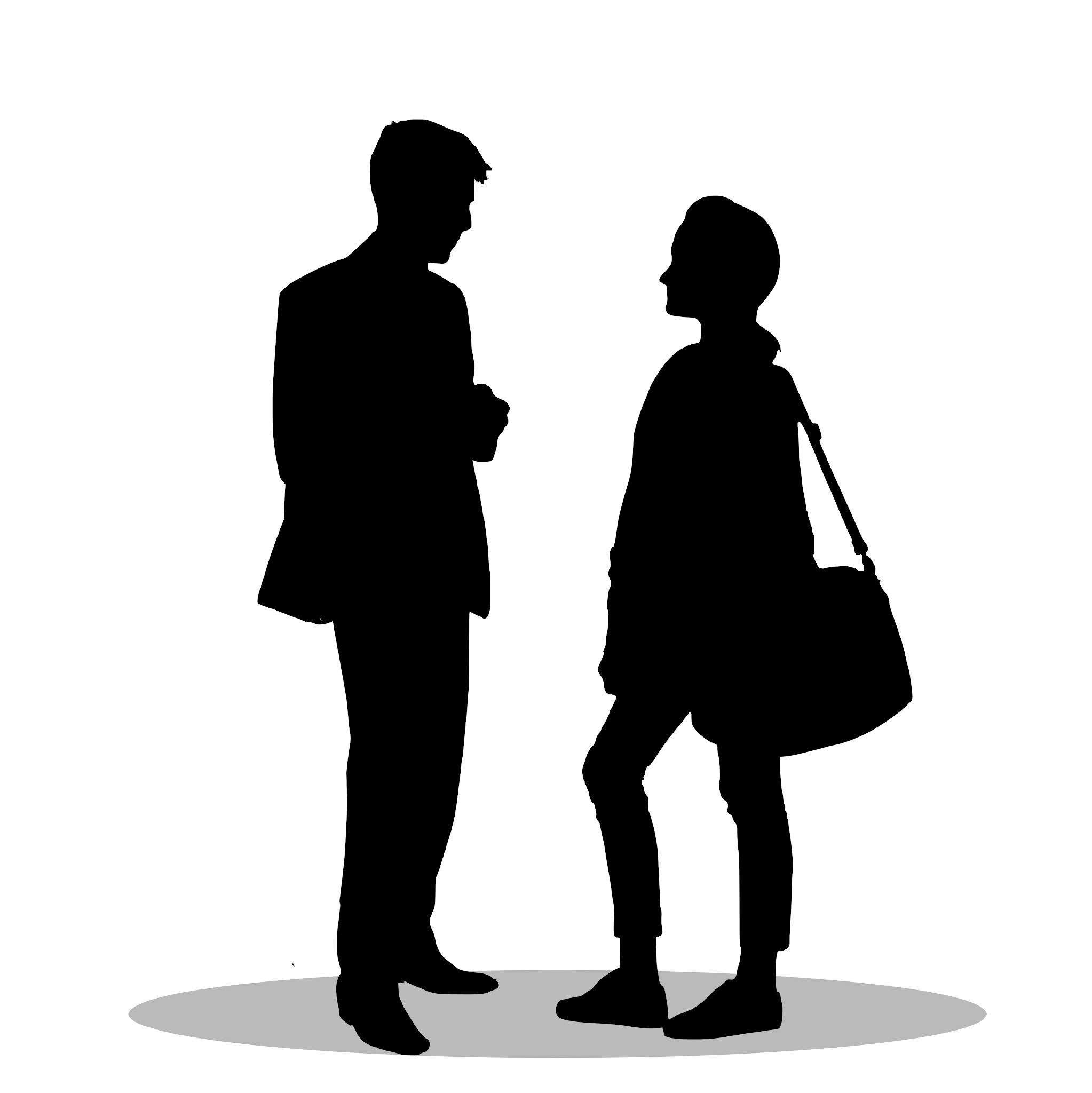 Business discussion silhouette design