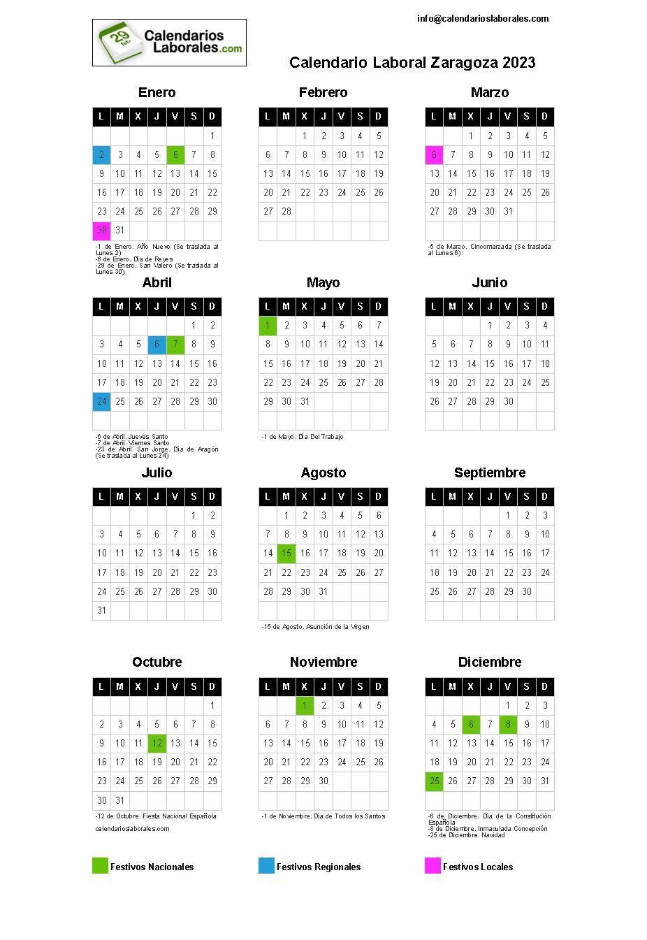 Festivos En Aragon 2023 Sattra: calendario festivo 2023
