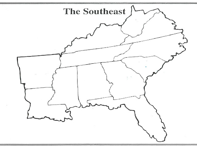 Blank Map Of Southeastern United States 