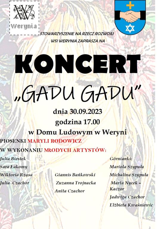 Koncert piosenek Maryli Rodowicz w Domu Ludowym w Weryni