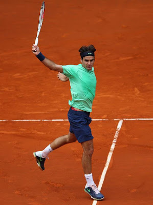 Roger Federer in Rolland Garros Playing Shot 