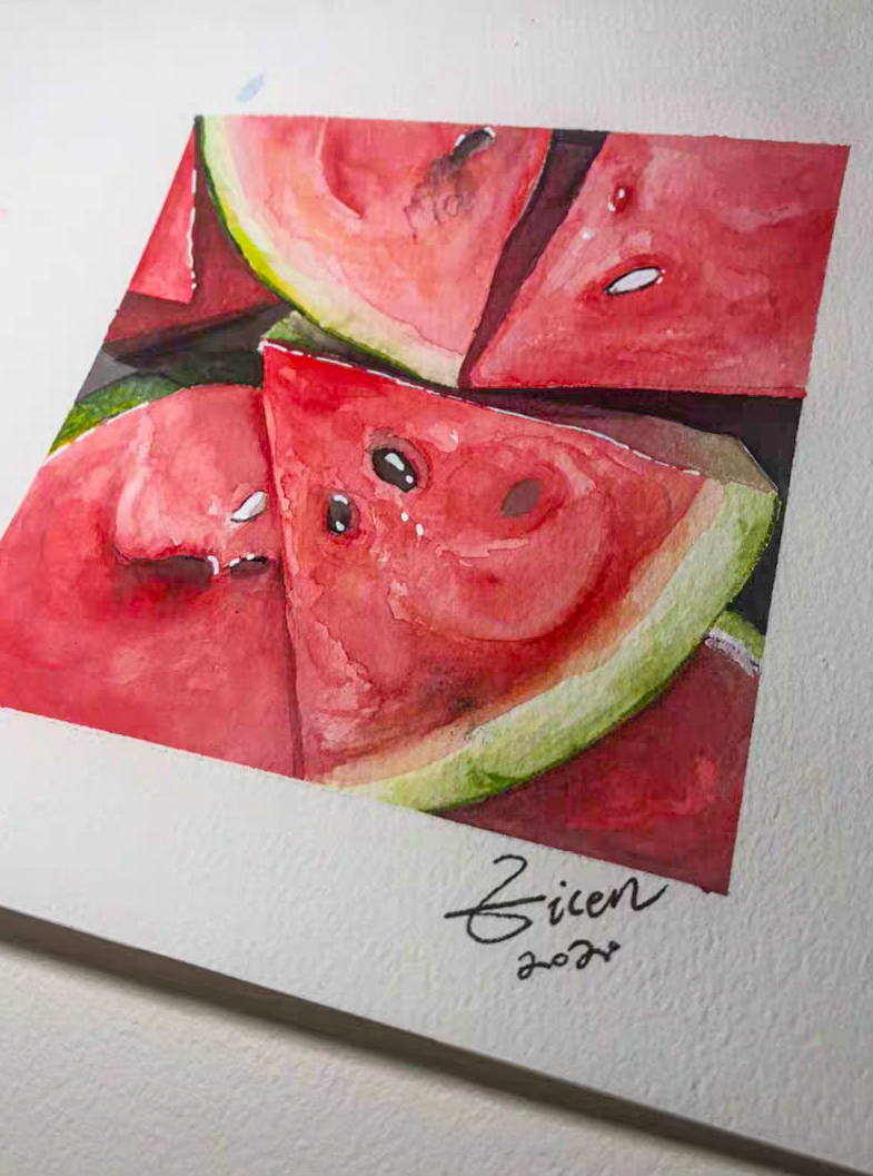 31Food watercolor ideas&contrast and brightness of colors, come to see my tips