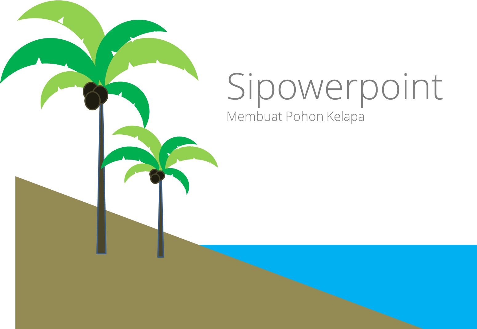 Membuat hiasan Pohon Kelapa SiPowerpoint