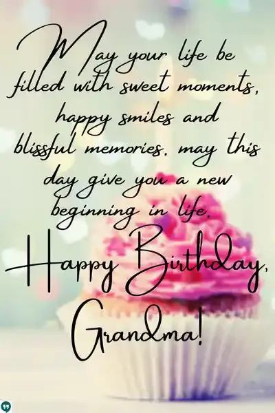 best birthday wishes for grandmother images with cupcake