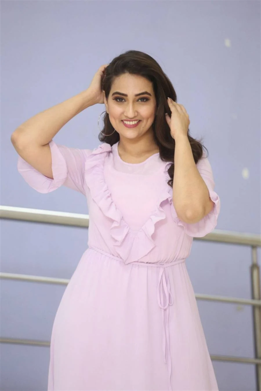 Telugu TV Anchor Manjusha at Dhamki Movie Trailer Launch