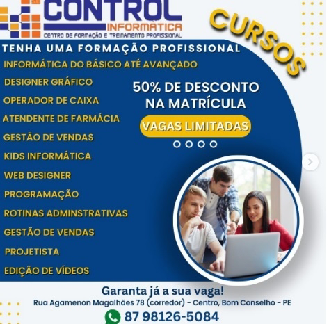 Control Informática é um lugar ideal para sua qualificação profisssional