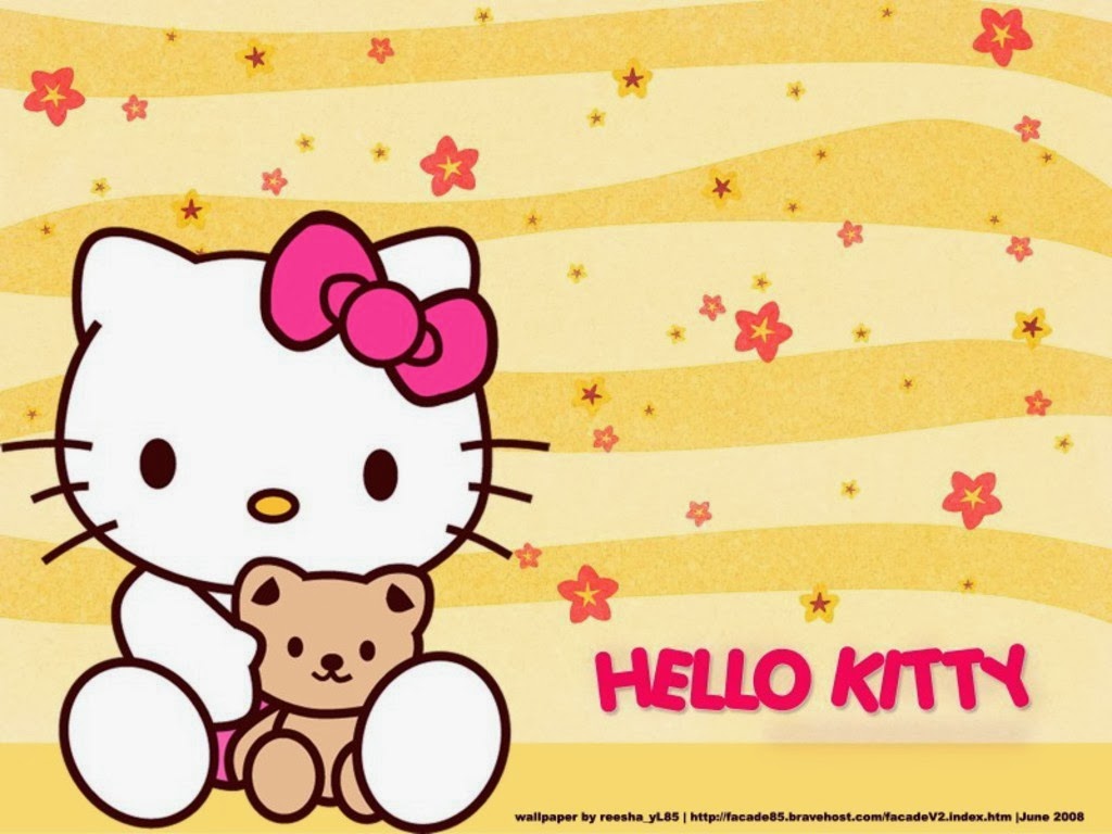 WALLPAPER HELLO KITTY DENGAN TEDDY BEAR Gambar Kartun Lucu Dan