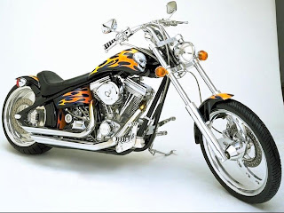 Custom motorbike Harley fire