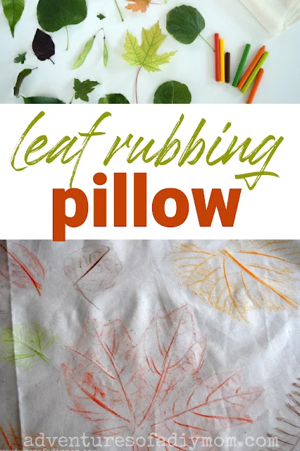 leaf rubbing pillow