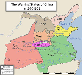 Mapa antigua China - Período de los Reinos Combatientes