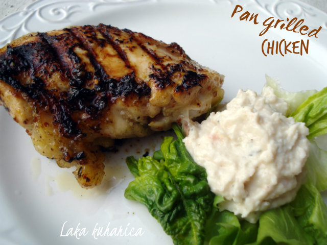 Pan grilled chicken by Laka kuharica: tasty, succulent and easy to make grilled chicken.