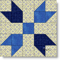 Bluebonnet quilt block image © W. Russell, patchworksquare.com