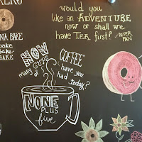 Lauren Banawa, May Moments of the Month, chalkboard wall, coffee shop