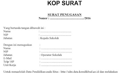 Download Surat Penugasan SDM Untuk Verval Calon NUPTK Baru 2016