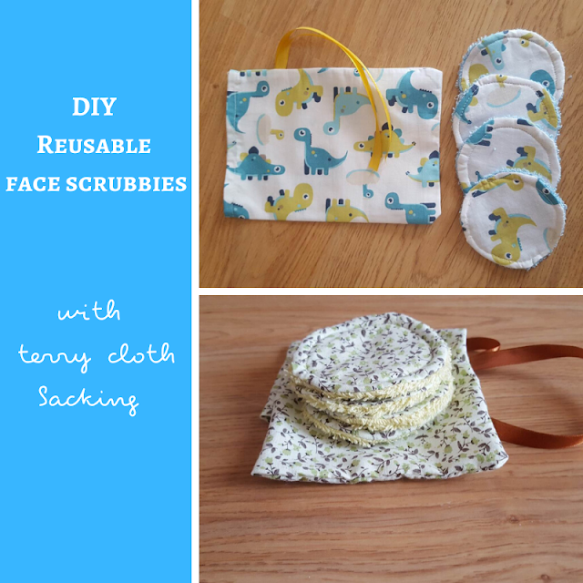 DIY Reusable face scrubbies with terry cloth backing 