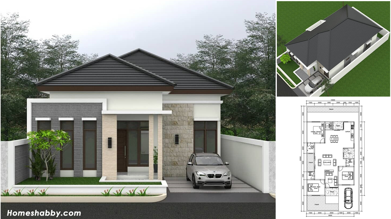 Desain Dan Denah Rumah Minimalis Modern Dengan Atap Limasan Tampil Lebih Elegan Lengkap Dengan Ukuran Homeshabbycom Design Home Plans