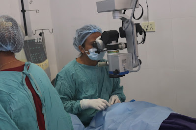 Dr Leesha Shrestha Joshi performing Pterigium surgery Reiyukai