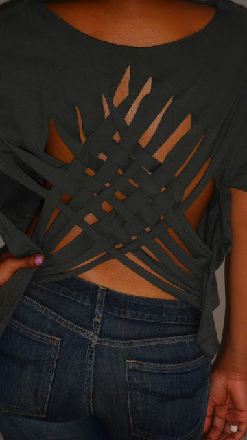 Design Puddle: DIY...Weave Back T-Shirt