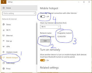 Mobile Hotspot windows 10 Pro