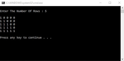 Print The Following Pattern For Given Number Of Rows by using Java Program