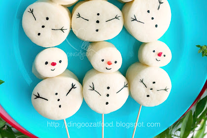 Snowman Steamed Bun aka Mantou 雪人馒头