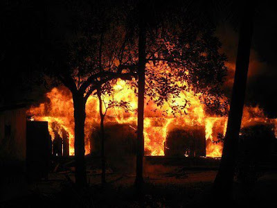 Muslims Burning Buddhist Houses, Temples and Buddha Statues in Bangladesh