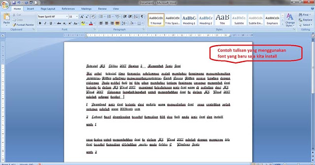 Tutorial MS. Office 2007 Bagian 5 : Menambah Jenis Font