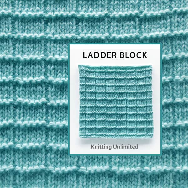 Ladder Knit Purl Block 49
