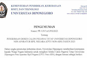 Lowongan Kerja ,Penerimaan Dosen Tetap UNDIP, Ini Fakultas, Kualifikasi, dan Persyaratan Lengkapnya