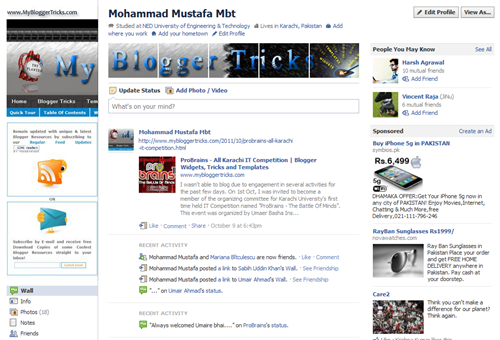 older Facebook layout