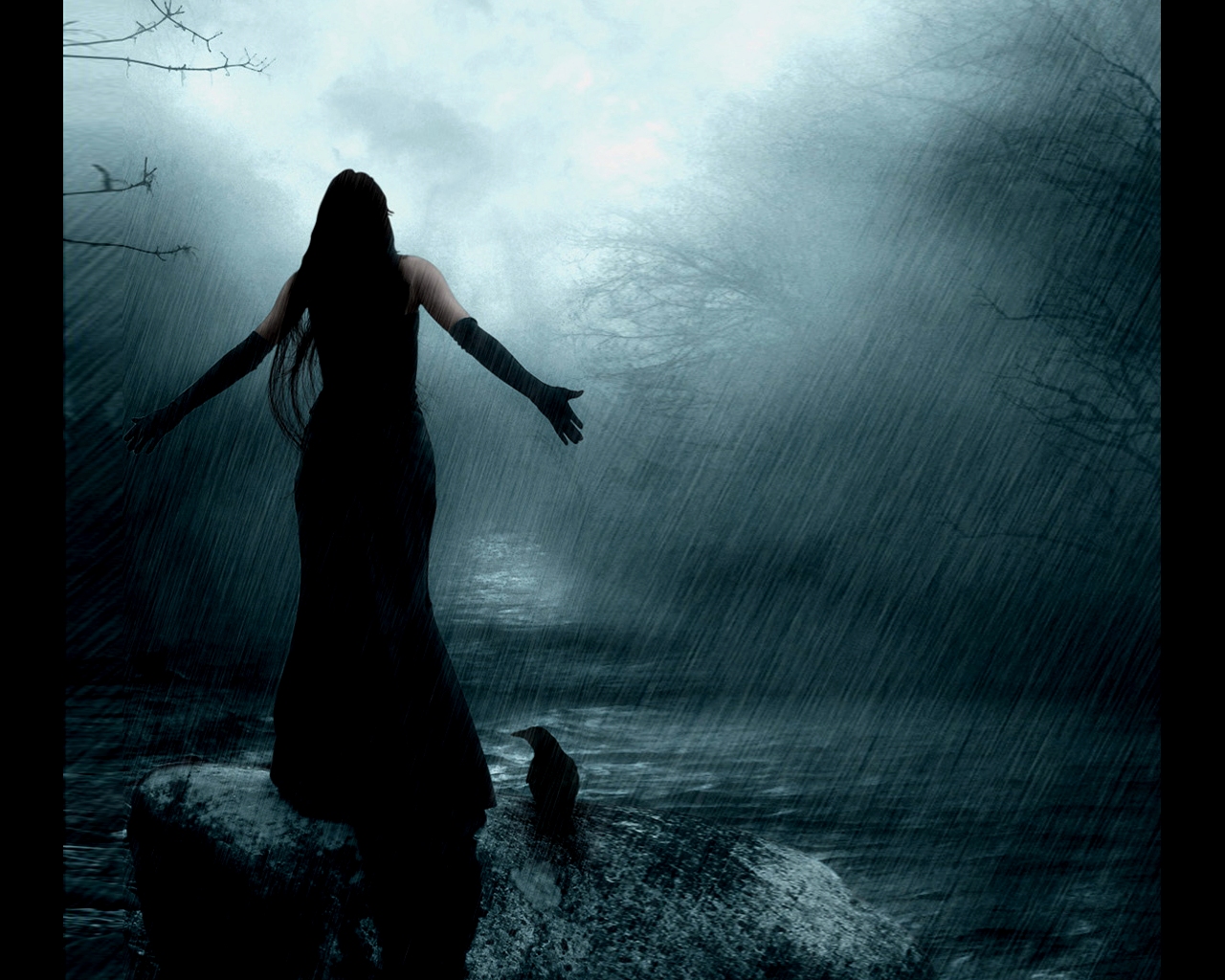 ... .org/wallpaper/Black-Dressed-Woman-in-the-Rain/ ...free wallpaper