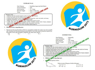 SOAL K13 DAN PEMBAHASAN LATIHAN UKK/PAT SMP MTs KELAS 7 DAN 8 SEMUA MAPEL