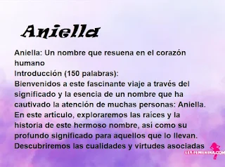 significado del nombre Aniella