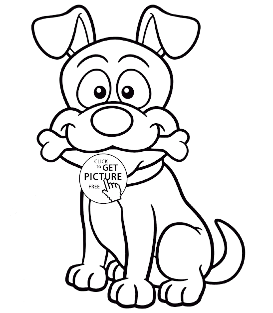 Funny Dog With Bone Animal Coloring Page For Kids Animal Coloring Pages  Printables Free