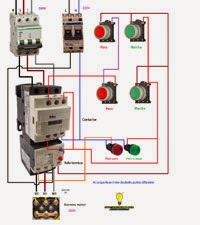 Arranque de un motor trifasico desde dos puntos diferentes marchas paros