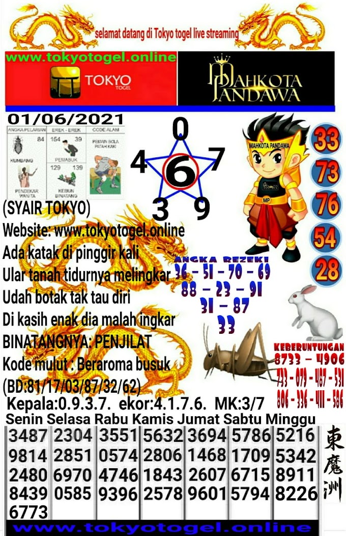 Syair Prediksi Tokyo Togel, Selasa 1 - Juni - 2021