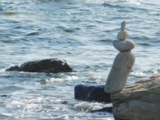 Cairn at the water in Maine : Go WIth the Flow!