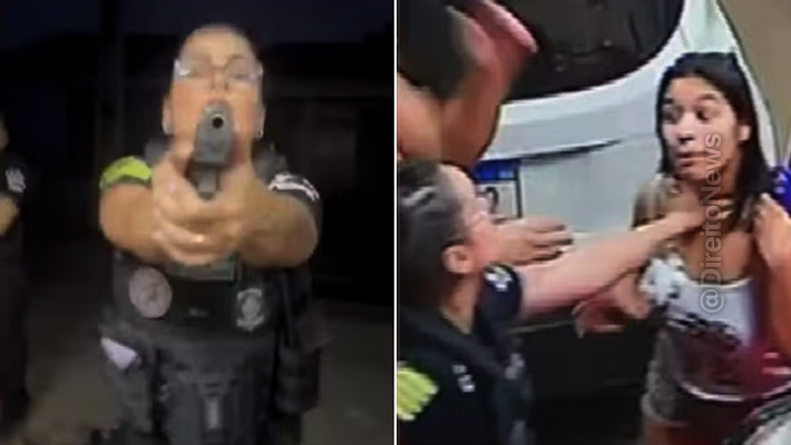 novas imagens mostram momento que policial invade casa por engano aponta arma para moradora segura pelo pescoco
