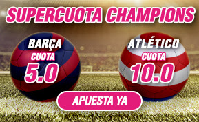 wanabet supercuota 5 Barcelona 10 Atletico codigo JRVM + 150 euros champions 5 abril