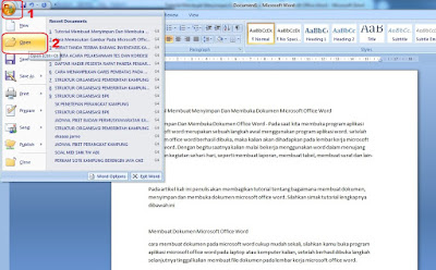 Menyimpan Dan Membuka Dokumen Office Word Tutorial Lengkap Membuat, Menyimpan Dan Membuka Dokumen Microsoft Office Word