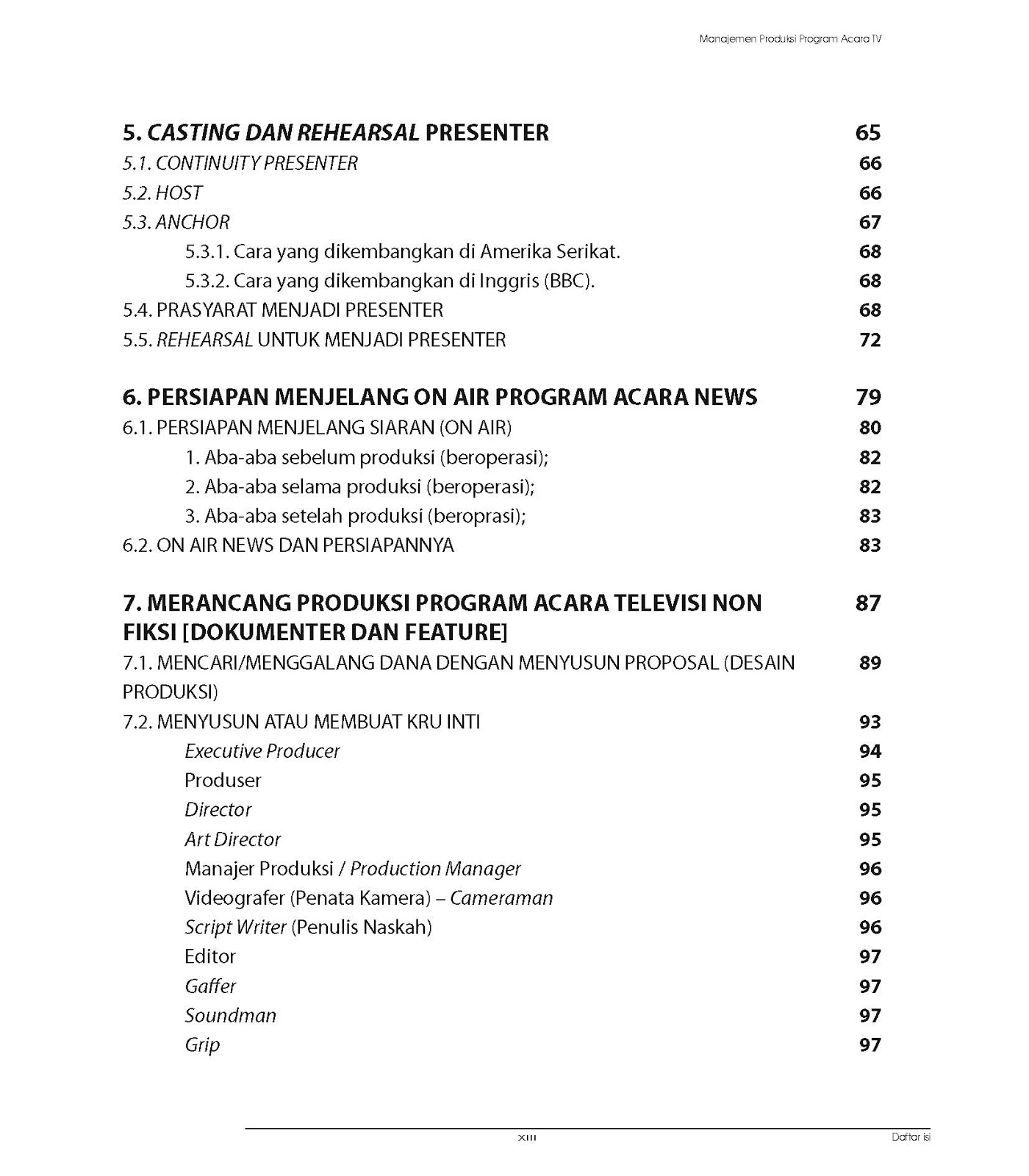 BUKU Broadcast Manajemen Produksi Program Acara TV untuk Format Acara TV Nondrama News & Sport MIND 8 PRO