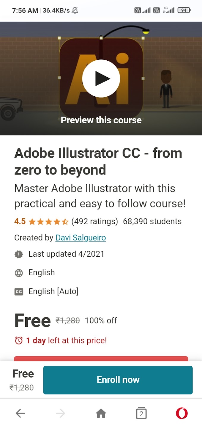 Adobe Illustrator CC - from zero to beyond || Udemy paid Course for free