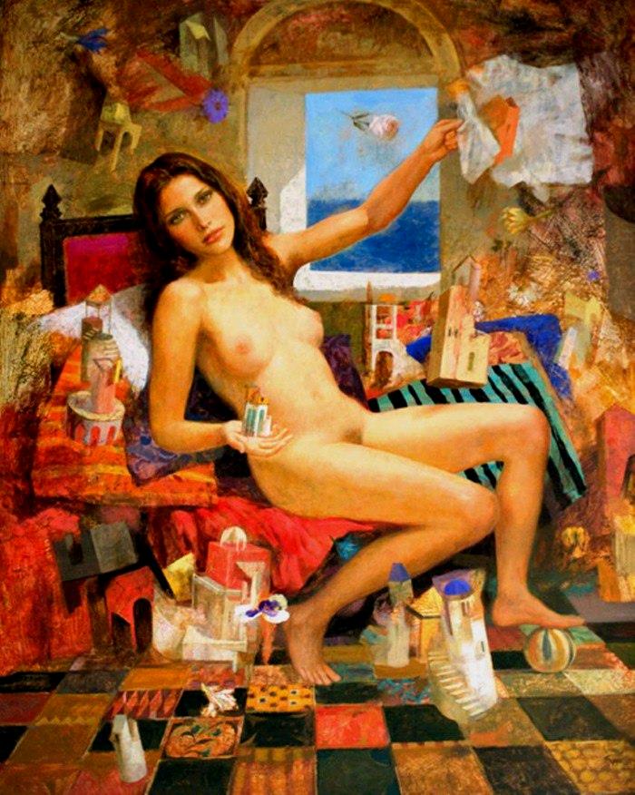 Goyo Dominguez  Nude Portrait Painting
