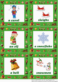 English language christmas flashcards